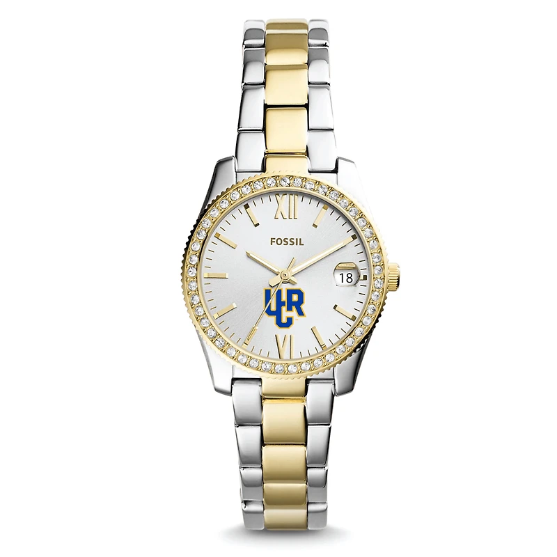 Women's Fossil  Silver/Gold UC Riverside Highlanders Scarlette Mini Two-Tone Stainless Steel Watch