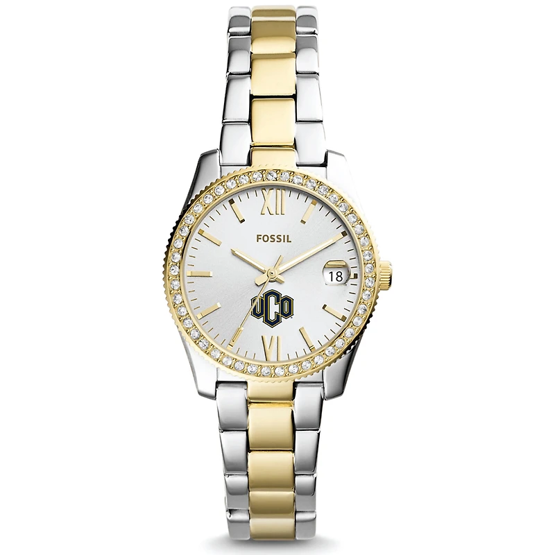 Women's Fossil  Silver/Gold Central Oklahoma Bronchos Scarlette Mini Two-Tone Stainless Steel Watch