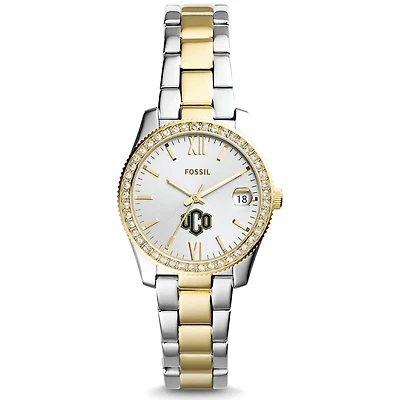 Women's Fossil Silver/Gold Central Oklahoma Bronchos Scarlette Mini Two-Tone Stainless Steel Watch