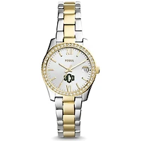 Women's Fossil  Silver/Gold Central Oklahoma Bronchos Scarlette Mini Two-Tone Stainless Steel Watch
