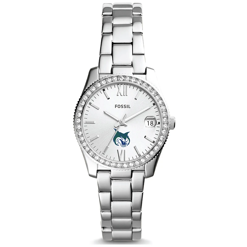 Women's Fossil Silver Georgia College Bobcats Scarlette Mini Three-Hand Date Watch