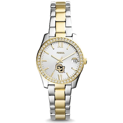 Women's Fossil  Silver/Gold Colorado Anschutz Medical Campus Scarlette Mini Two-Tone Stainless Steel Watch