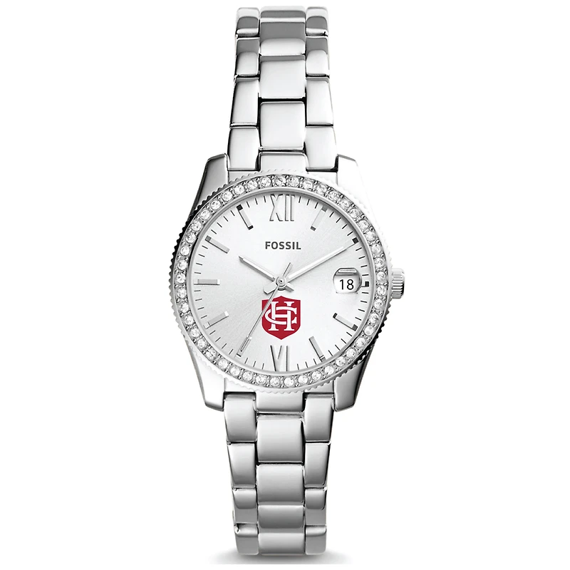 Women's Fossil Silver Hanover Panthers Scarlette Mini Three-Hand Date Watch