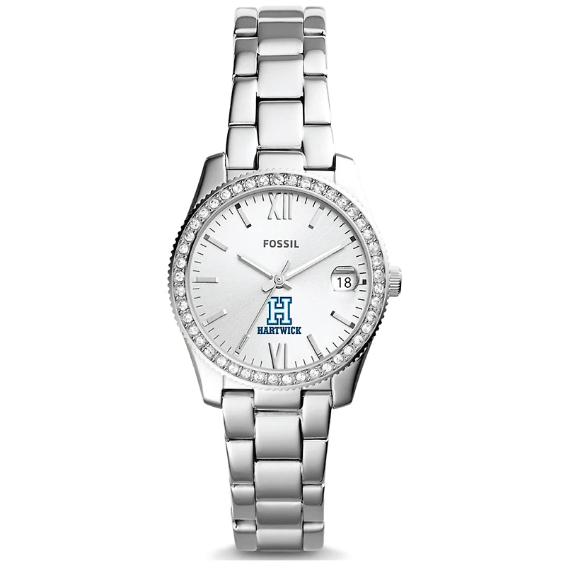 Women's Fossil Silver Hartwick College Hawks Scarlette Mini Three-Hand Date Watch