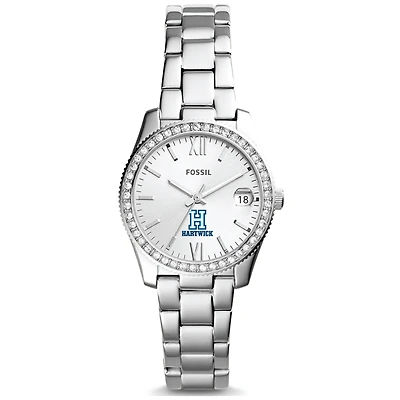 Women's Fossil Silver Hartwick College Hawks Scarlette Mini Three-Hand Date Watch