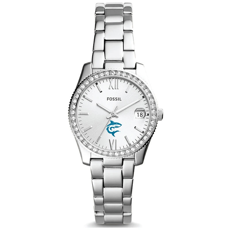 Women's Fossil Silver Hawaii Pacific Sharks Scarlette Mini Three-Hand Date Watch