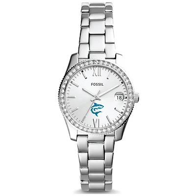 Women's Fossil Silver Hawaii Pacific Sharks Scarlette Mini Three-Hand Date Watch