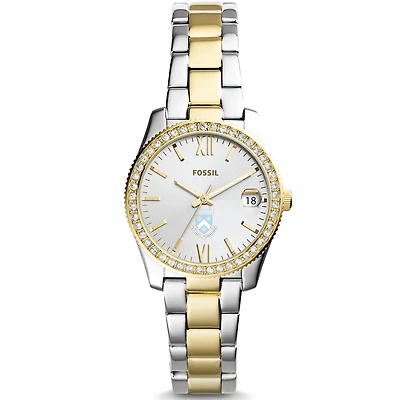 Women's Fossil Silver/Gold Columbia University Scarlette Mini Two-Tone Stainless Steel Watch