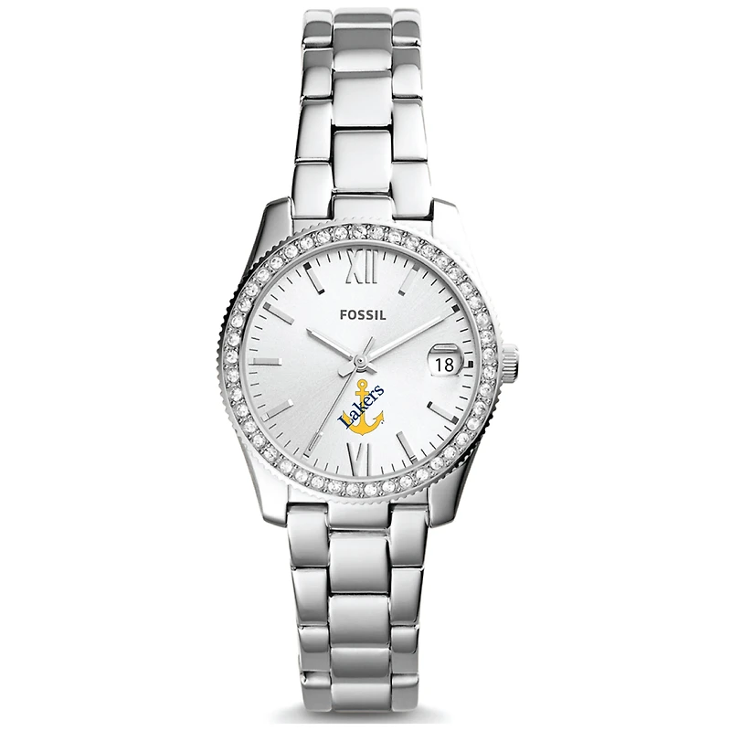 Women's Fossil  Silver Lake Superior State Lakers Scarlette Mini Three-Hand Date Watch
