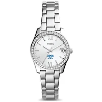 Women's Fossil  Silver Lawrence Technological University Blue Devils Scarlette Mini Three-Hand Date Watch