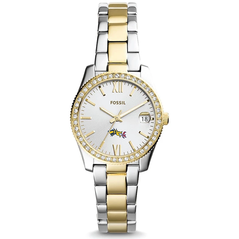 Women's Fossil Silver/Gold Drexel Dragons Scarlette Mini Two-Tone Stainless Steel Watch