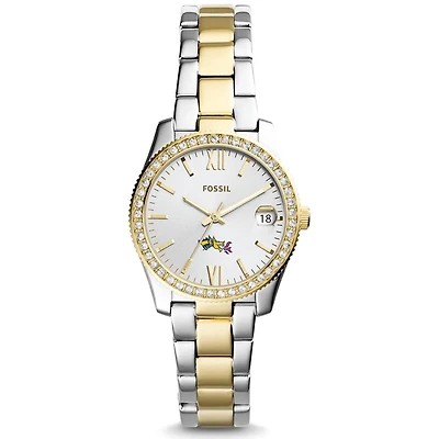 Women's Fossil Silver/Gold Drexel Dragons Scarlette Mini Two-Tone Stainless Steel Watch