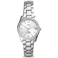 Women's Fossil  Silver Le Moyne Dolphins Scarlette Mini Three-Hand Date Watch