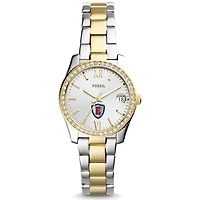 Women's Fossil  Silver/Gold Eastern Connecticut State Warriors Scarlette Mini Two-Tone Stainless Steel Watch