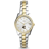 Women's Fossil  Silver/Gold Emporia State Hornets Scarlette Mini Two-Tone Stainless Steel Watch