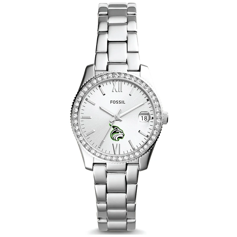 Women's Fossil Silver Lesley Lynx Scarlette Mini Three-Hand Date Watch