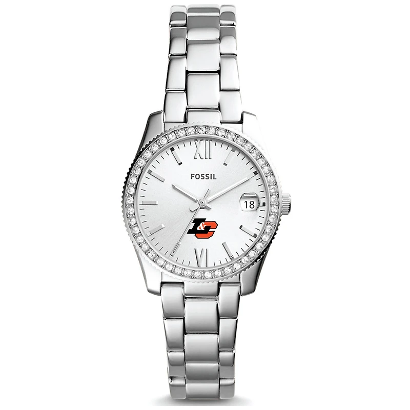 Women's Fossil  Silver Lewis & Clark College Pioneers Scarlette Mini Three-Hand Date Watch