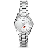 Women's Fossil  Silver Lewis & Clark College Pioneers Scarlette Mini Three-Hand Date Watch