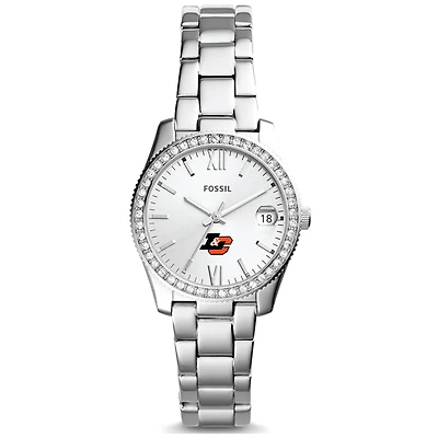 Women's Fossil Silver Lewis & Clark College Pioneers Scarlette Mini Three-Hand Date Watch