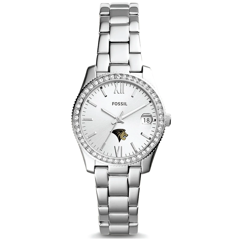 Women's Fossil  Silver Lindenwood Lions Scarlette Mini Three-Hand Date Watch