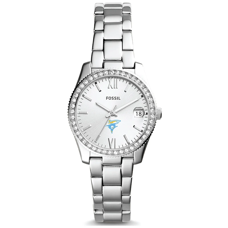 Women's Fossil Silver LIU Sharks Scarlette Mini Three-Hand Date Watch