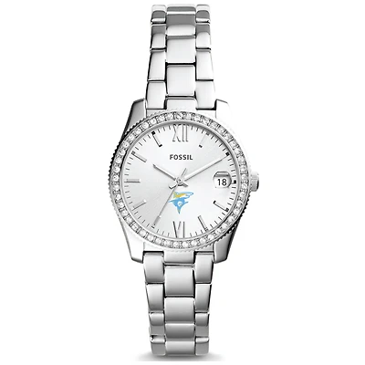 Women's Fossil Silver LIU Sharks Scarlette Mini Three-Hand Date Watch