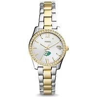 Women's Fossil  Silver/Gold Georgia Gwinnett Grizzlies Scarlette Mini Two-Tone Stainless Steel Watch