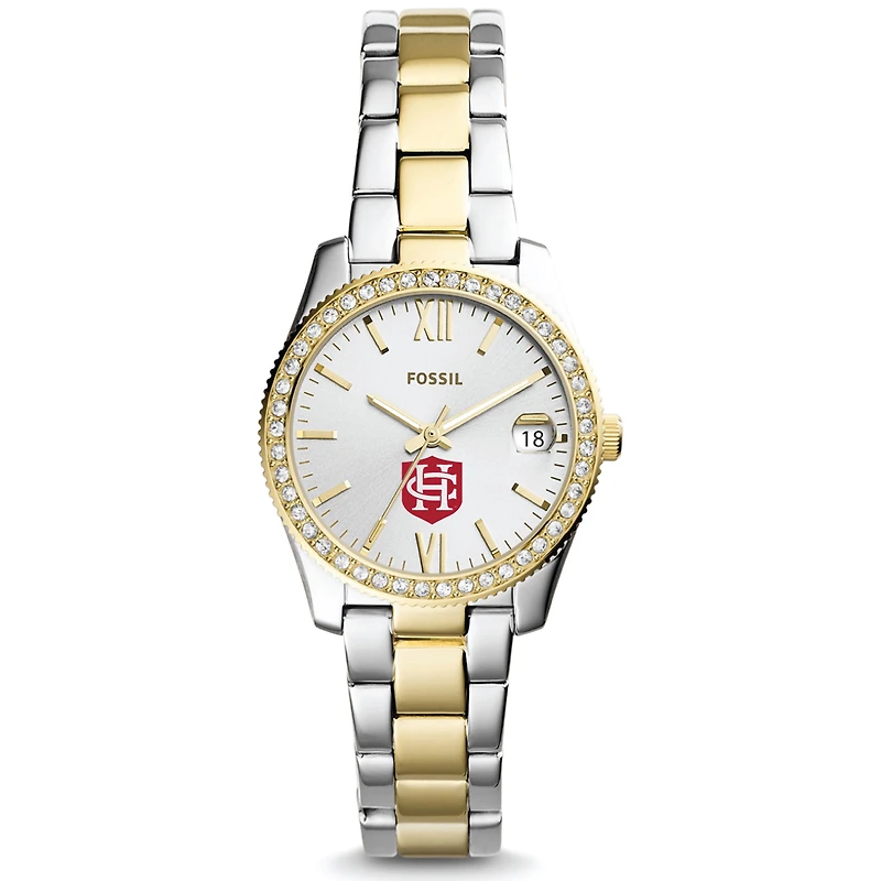 Women's Fossil Silver/Gold Hanover Panthers Scarlette Mini Two-Tone Stainless Steel Watch