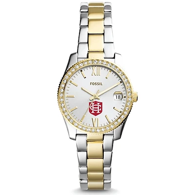 Women's Fossil Silver/Gold Hanover Panthers Scarlette Mini Two-Tone Stainless Steel Watch