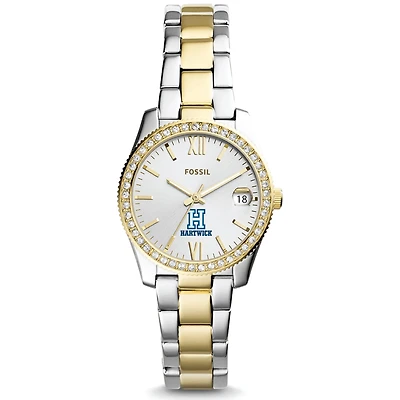 Women's Fossil  Silver/Gold Hartwick College Hawks Scarlette Mini Two-Tone Stainless Steel Watch