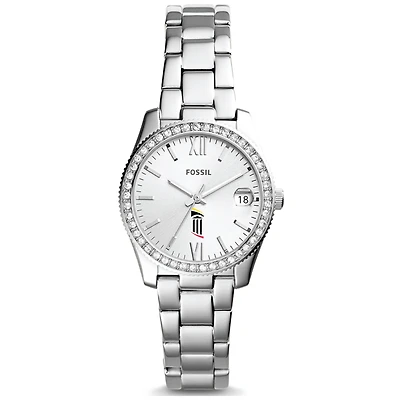 Women's Fossil Silver University of Maryland Baltimore Scarlette Mini Three-Hand Date Watch