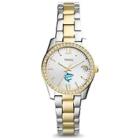 Women's Fossil  Silver/Gold Hawaii Pacific Sharks Scarlette Mini Two-Tone Stainless Steel Watch
