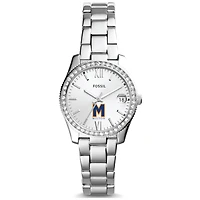 Women's Fossil  Silver Milton Academy Mustangs Scarlette Mini Three-Hand Date Watch