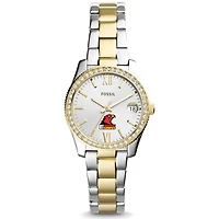 Women's Fossil  Silver/Gold Illinois Tech Scarlet Hawks Scarlette Mini Two-Tone Stainless Steel Watch