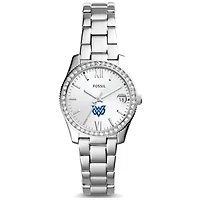 Women's Fossil  Silver Mississippi University for Women Owls Scarlette Mini Three-Hand Date Watch