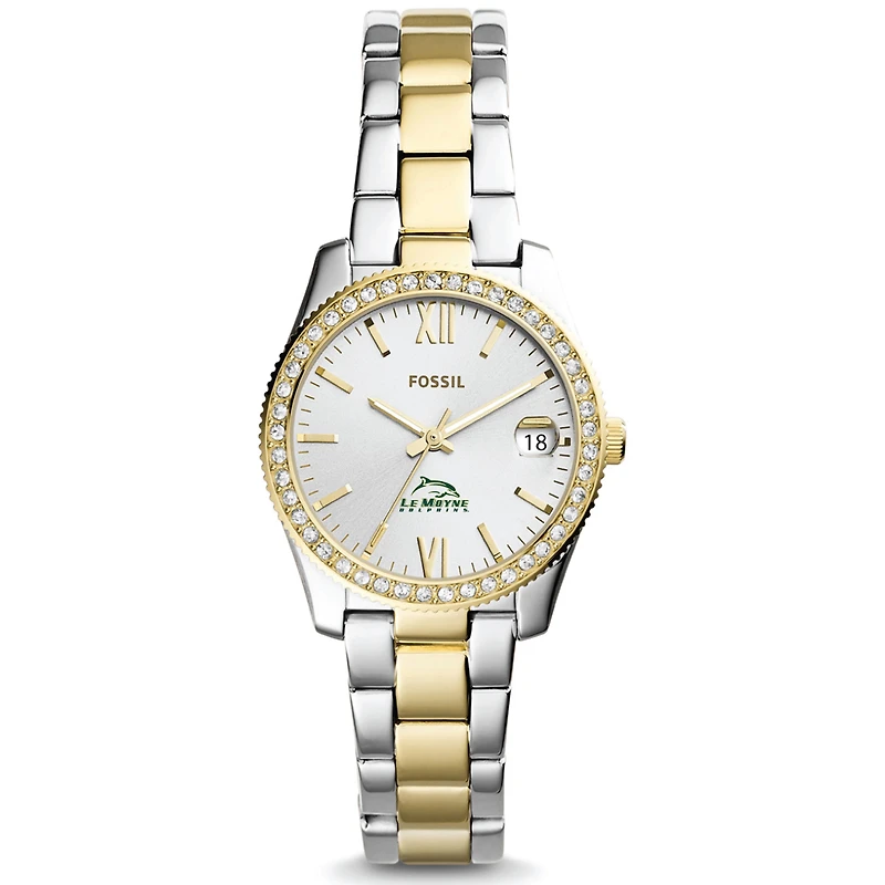 Women's Fossil Silver/Gold Le Moyne Dolphins Scarlette Mini Two-Tone Stainless Steel Watch