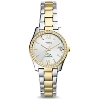 Women's Fossil  Silver/Gold Le Moyne Dolphins Scarlette Mini Two-Tone Stainless Steel Watch