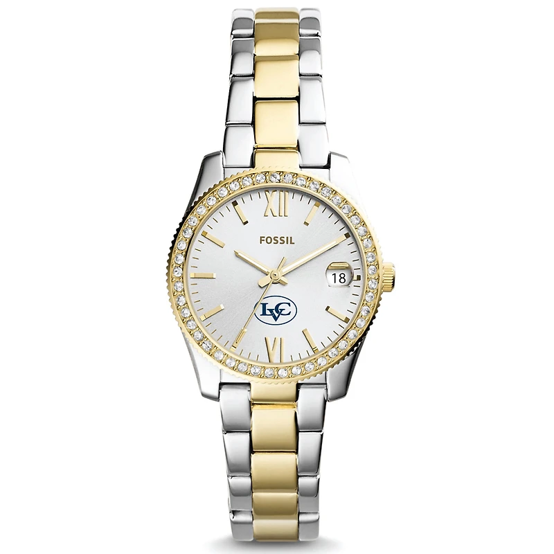 Women's Fossil Silver/Gold Lebanon Valley College Scarlette Mini Two-Tone Stainless Steel Watch