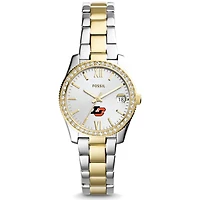 Women's Fossil  Silver/Gold Lewis & Clark College Pioneers Scarlette Mini Two-Tone Stainless Steel Watch