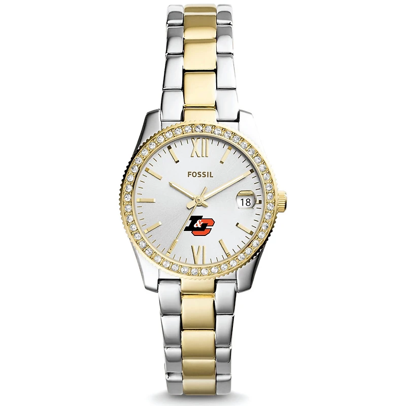 Women's Fossil Silver/Gold Lewis & Clark College Pioneers Scarlette Mini Two-Tone Stainless Steel Watch