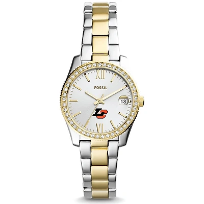 Women's Fossil Silver/Gold Lewis & Clark College Pioneers Scarlette Mini Two-Tone Stainless Steel Watch