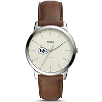 Men's Fossil  Silver Lebanon Valley College The Minimalist Brown Leather Watch