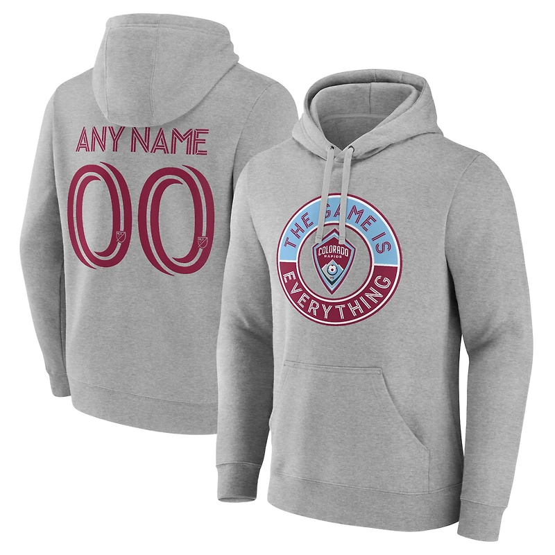 Men's Gray Colorado Rapids The Game Is Everything Personalized Any Name & Number Pullover Hoodie