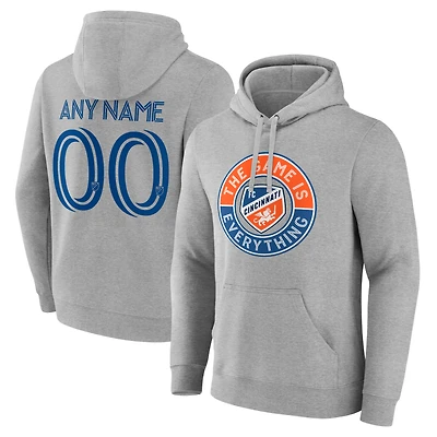 Men's Gray FC Cincinnati The Game Is Everything Personalized Any Name & Number Pullover Hoodie