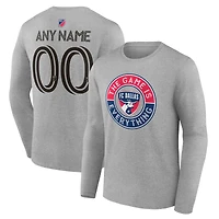 Men's Heather Gray FC Dallas The Game Is Everything Personalized Any Name & Number Long Sleeve T-Shirt
