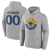 Men's Gray LA Galaxy The Game Is Everything Personalized Any Name & Number Pullover Hoodie