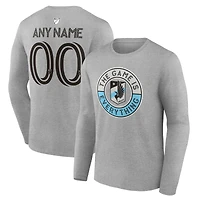 Men's Heather Gray Minnesota United FC The Game Is Everything Personalized Any Name & Number Long Sleeve T-Shirt