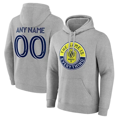 Men's Gray Nashville SC The Game Is Everything Personalized Any Name & Number Pullover Hoodie