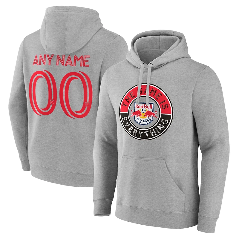 Men's Gray New York Red Bulls The Game Is Everything Personalized Any Name & Number Pullover Hoodie