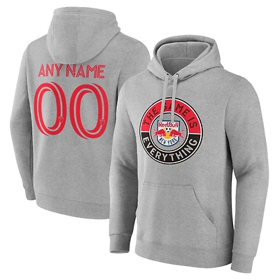 Men's Gray New York Red Bulls The Game Is Everything Personalized Any Name & Number Pullover Hoodie